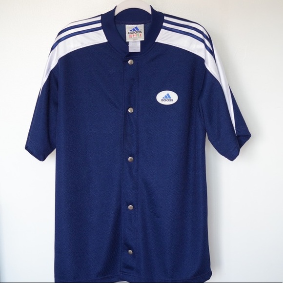 Vintage Adidas Baseball Jersey: Blue - Size M - Picture 2 of 5